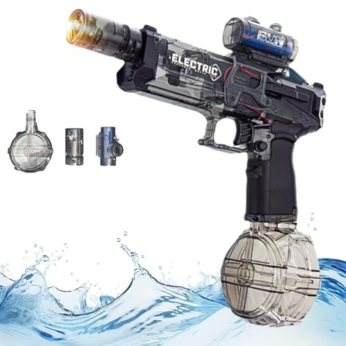 Ultimate Battle Blaster, Ultimate Aqua Blaster, Aqua Combat Light Blaster, automatischer Wasserblaster, leistungsstarke elektrische Wasserpistole für Pool und Strand(Black) von YYGJYGOO