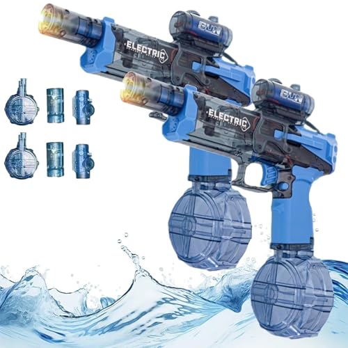 Ultimate Battle Blaster - Motorisierte Wasserpistole mit großer Reichweite und interaktiver Beleuchtung, automatischer Wasserblaster, leistungsstarke elektrische Wasserpistole für Pool und Strand(2pcs von YYGJYGOO