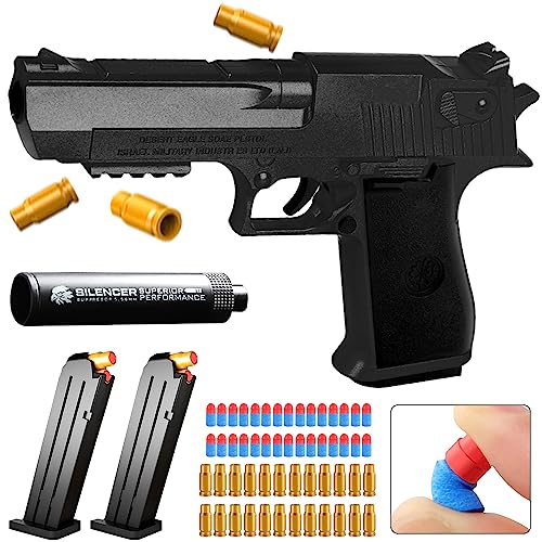 Desert Eagle,Toy Pistole,Foam Blaster,Schaumstoff Soft Bullet Gun Spielzeug, KindeGeburtstag Geschenke,Simulation Pistolenmodell (Schwarz) von YYHCC