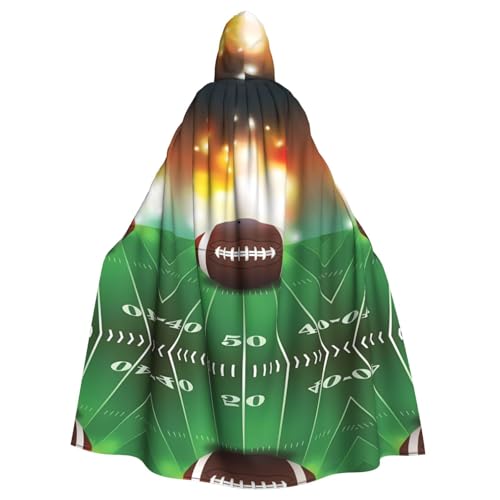 YYHHAOFA American Football Ball auf Gras Sport Druck Halloween Erwachsene Kapuzenumhang Umhang für Rollenspiele, Bühnenkostüme, Partys pflegeleicht YYHHAOFA American Football Ball auf Gras Sport Druck Halloween Erwachsene Kapuzenumhang Umhang für Rollenspiele, Bühnenkostüme, Partys pflegeleicht von YYHHAOFA