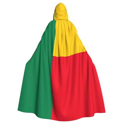 YYHHAOFA Flagge von Benin, bedruckt, Halloween, Erwachsenen-Kapuzenumhang für Party, Dekoration, Cosplay, Kostüme, Bühnenmaskerade von YYHHAOFA