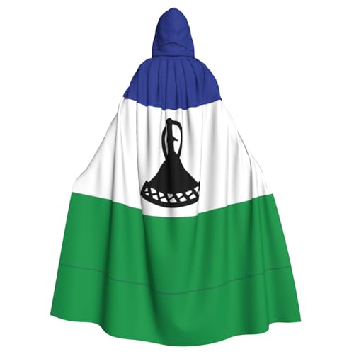 YYHHAOFA Flagge von Lesotho Prints Halloween Erwachsene Kapuzenumhang für Cosplay, Kostümpartys und mehr von YYHHAOFA