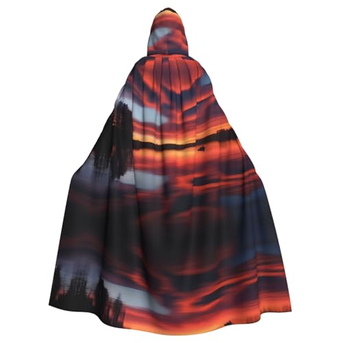 YYHHAOFA Flaming Clouds Prints Halloween Erwachsene Kapuzenumhang für Party Dekoration Cosplay Kostüme Bühne Maskerade von YYHHAOFA