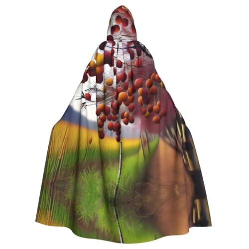 YYHHAOFA Fruit on the branch Prints Halloween Adult Hooded Cloak for Party Decoration Cosplay Costumes Stage Maskerade von YYHHAOFA