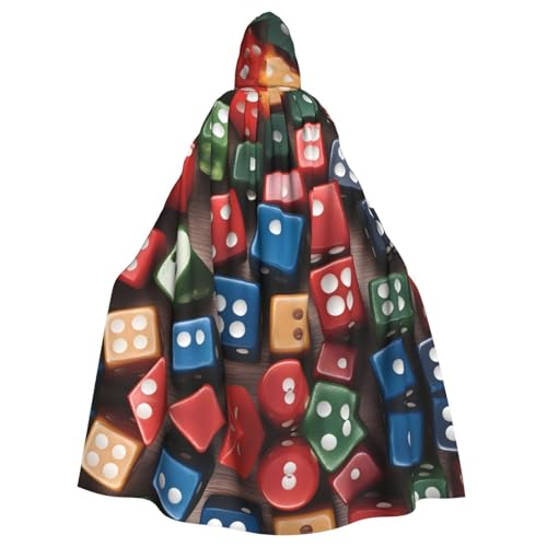 YYHHAOFA Games Dice Set Prints Halloween Adult Hooded Cloak for Cosplay Costume Parties and More von YYHHAOFA