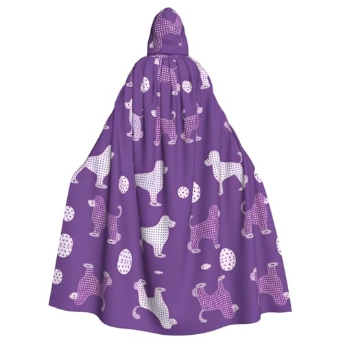 YYHHAOFA Halloween Erwachsene Kapuzenumhang für Partys und Cosplay Kostüme, lila Pudel Polka Dot Prints von YYHHAOFA