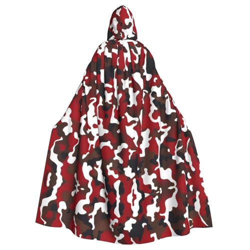 YYHHAOFA Halloween Erwachsene Kapuzenumhang für Partys und Cosplay Kostüme Rot Camo Prints von YYHHAOFA