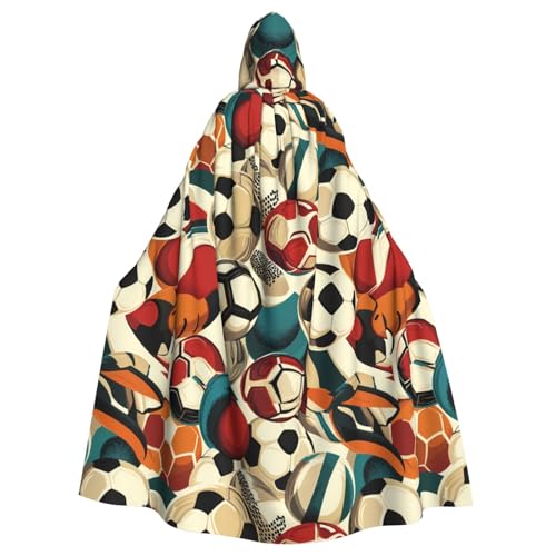 YYHHAOFA Kapuzenumhang für Erwachsene, Ball-Aufdruck, kein Reißverschluss, bequem für Kostümpartys YYHHAOFA Kapuzenumhang für Erwachsene, Ball-Aufdruck, kein Reißverschluss, bequem für Kostümpartys von YYHHAOFA