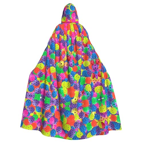 YYHHAOFA Pickleball-Bälle, Farbmuster-Druck, Halloween, Erwachsenen-Kapuzenumhang für Rollenspiele, Bühnenkostüme, Partys, pflegeleicht YYHHAOFA Pickleball-Bälle, Farbmuster-Druck, Halloween, Erwachsenen-Kapuzenumhang für Rollenspiele, Bühnenkostüme, Partys, pflegeleicht von YYHHAOFA