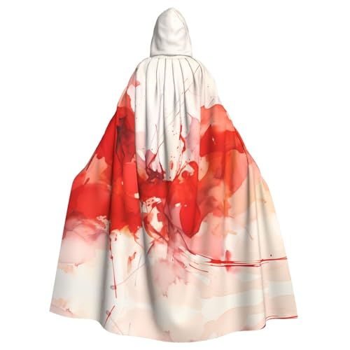 YYHHAOFA Roter Aquarell-Druck, Halloween, Erwachsenen-Kapuzenumhang für Cosplay, Kostümpartys und mehr von YYHHAOFA