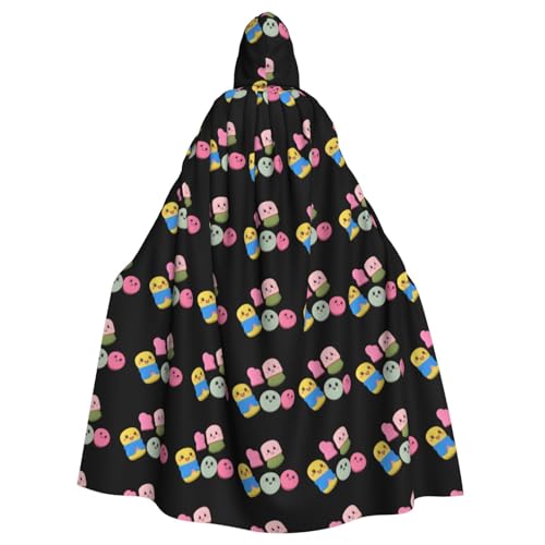 YYHHAOFA Süßer Radiergummi-Druck, Halloween-Umhang mit Kapuze, kein Reißverschluss, bequem für Kostümpartys YYHHAOFA Süßer Radiergummi-Druck, Halloween-Umhang mit Kapuze, kein Reißverschluss, bequem für Kostümpartys von YYHHAOFA
