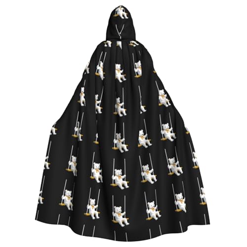 YYHHAOFA Weißer Bär auf der Schaukel Muster Halloween Erwachsene Kapuzenumhang Herren- und Damenbekleidung Mantel Rollenspiel YYHHAOFA Weißer Bär auf der Schaukel Muster Halloween Erwachsene Kapuzenumhang Herren- und Damenbekleidung Mantel Rollenspiel von YYHHAOFA