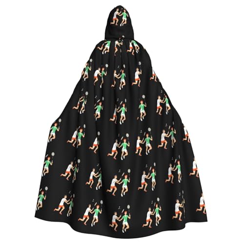YYHHAOFA Zwei Sportler mit Badminton-Muster, Halloween-Umhang für Erwachsene, mit Kapuze, für Herren und Damen, Mantel, Rollenspiel YYHHAOFA Zwei Sportler mit Badminton-Muster, Halloween-Umhang für Erwachsene, mit Kapuze, für Herren und Damen, Mantel, Rollenspiel von YYHHAOFA