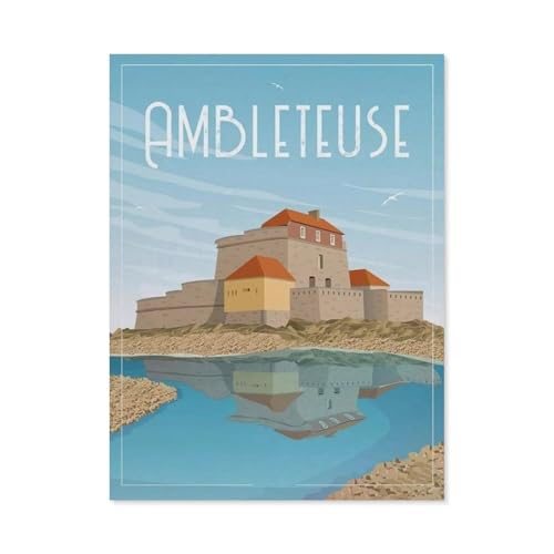 1000 Puzzles Für Erwachsene，Ambleteuse Frankreich Vintage Reiseposter，Freizeit Unterhaltung Kinder Spielzeug Zuhause Dekoration Art（50x70cm）-BN64 von YYHMKBYY