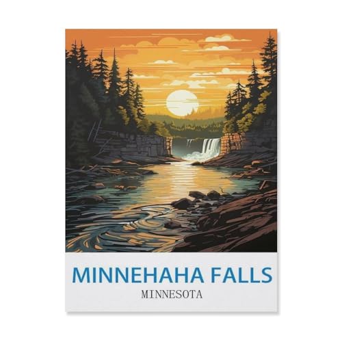 1000 Puzzles Für Erwachsene，Minnehaha Falls Minnesota，Freizeit Unterhaltung Kinder Spielzeug Zuhause Dekoration Art（75x50cm）-R83 von YYHMKBYY