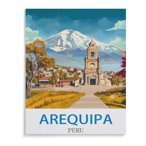 1000 Stück，Arequipa Peru Vintages Reiseplakat，Puzzle Für Erwachsene Lernspielzeug Für Kinder Kreative Spiele Unterhaltung Holz Puzzles Home Decor（75x50cm）-L41 von YYHMKBYY