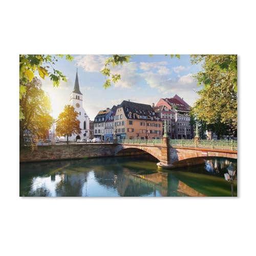 1000 Stück，Sonnenuntergang in Straßburg，Puzzle Für Erwachsene Lernspielzeug Für Kinder Kreative Spiele Unterhaltung Holz puzzles Home Decor(75x50cm-E44 von YYHMKBYY