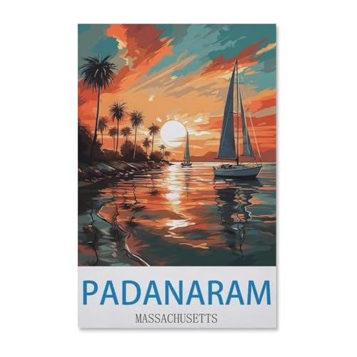 1000 Stück，Vintages Reiseplakat Padanaram Massachusetts，Puzzle Für Erwachsene Lernspielzeug Für Kinder Kreative Spiele Unterhaltung Holz Puzzles Home Decor（75x50cm）-E8 von YYHMKBYY