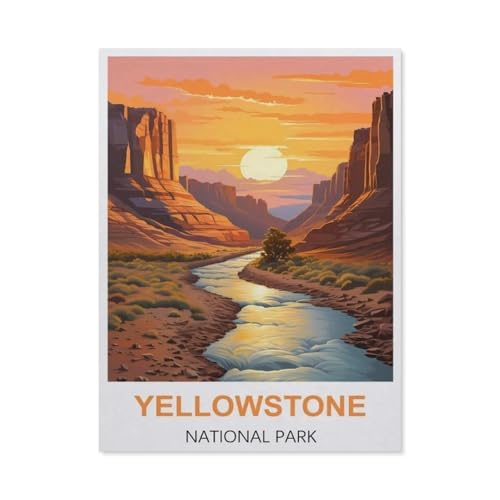 1000 Stück，Yellowstone Reiseposter，Puzzle Für Erwachsene Lernspielzeug Für Kinder Kreative Spiele Unterhaltung Papier Puzzles Home Decor（50x70cm）-BI71 von YYHMKBYY