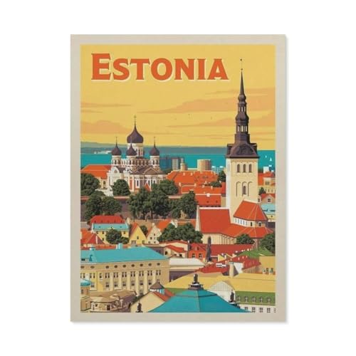 1000 Stück Puzzle，Europa, Estland，Erwachsene Kinder Holz Spielzeug Lernspiel（75x50cm）-BM7 von YYHMKBYY