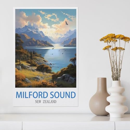 1000 Stück Puzzle，Milford Sound Neuseeland，Erwachsene Kinder Holz Spielzeug Lernspiel（75x50cm）-Y42 von YYHMKBYY