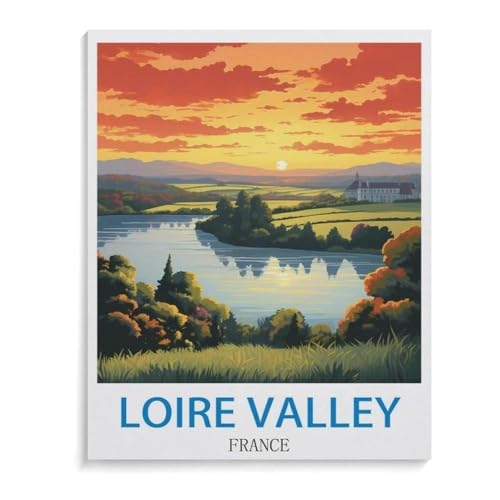 1000 Stück Puzzle，Vintage-Reiseplakat des Loiretals Frankreich，Erwachsene Holz Puzzles, Kinder Entdecken Sie Kreativität Wandkunst Dekor Spielzeug（75x50cm）-A27 von YYHMKBYY