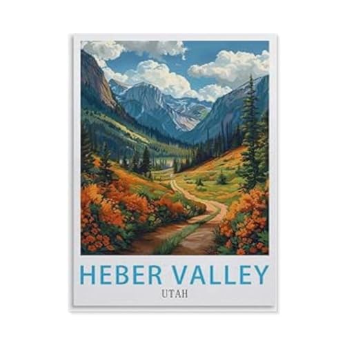 1000 Stück Puzzle Für Erwachsene Puzzle Papier Puzzle，Heber Valley Utah Vintage-Reiseposter，Puzzles DIY Pädagogisches Puzzlespiel Kinder Familienspiele（38x26cm）-AU64 von YYHMKBYY