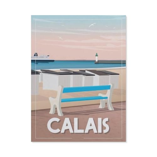 1000-Stück Puzzle Für Erwachsene Und Kinder-Holz Puzzle，Calais Frankreich Strand，Familie Interaktive Spiele Große Ferien Freizeit（75x50cm）-BM96 von YYHMKBYY