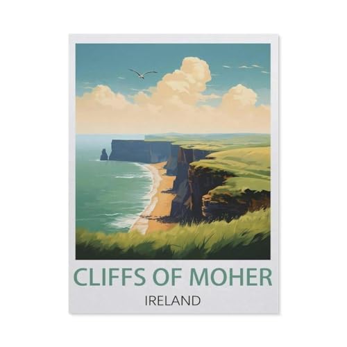 1000-Stück Puzzle Für Erwachsene Und Kinder-Holz Puzzle，Cliffs of Moher, Irland，Familie Interaktive Spiele Große Ferien Freizeit（75x50cm）-AC27 von YYHMKBYY