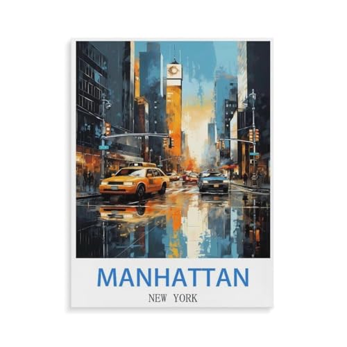 1000-Stück Puzzle Für Erwachsene Und Kinder-Holz Puzzle，Manhattan New York，Familie Interaktive Spiele Große Ferien Freizeit（75x50cm）-O23 von YYHMKBYY