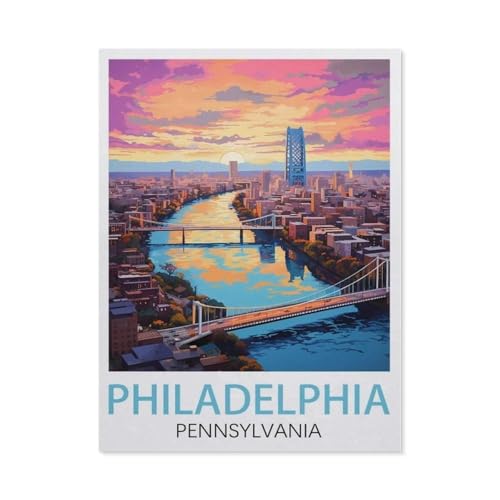 1000-Stück Puzzle Für Erwachsene Und Kinder-Holz Puzzle，Philadelphia, Pennsylvania，Familie Interaktive Spiele Große Ferien Freizeit（75x50cm）-AD73 von YYHMKBYY