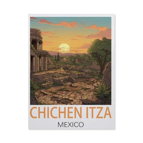 1000 Teile Puzzle Für Erwachsene Und Kinder，Chichen Itza Mexiko，Stressabbau Herausforderung Bodenpuzzle DIY Home Wanddekoration（38x26cm）-AH53 von YYHMKBYY