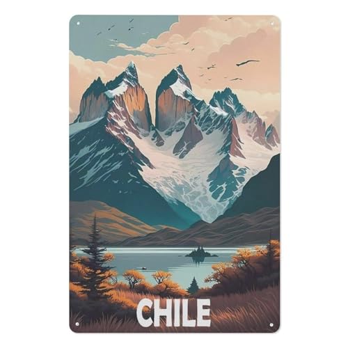 1000 Teile Puzzle Für Erwachsene Und Kinder，Chile, schneebedeckte Berglandschaft，Stressabbau Herausforderung Bodenpuzzle DIY Home Wanddekoration（38x26cm）-AE56 von YYHMKBYY