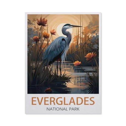 1000 Teile Puzzle Für Erwachsene Und Kinder，Everglades Reiseposter，Stressabbau Herausforderung Bodenpuzzle DIY Home Wanddekoration（38x26cm）-BG46 von YYHMKBYY