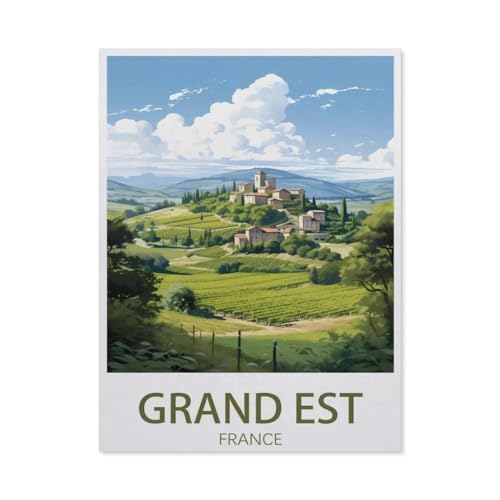 1000 Teile Puzzle Für Erwachsene Und Kinder，Grand Est France Vintage-Reiseposter，Stressabbau Herausforderung Bodenpuzzle DIY Home Wanddekoration（38x26cm）-AN37 von YYHMKBYY