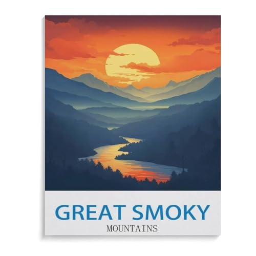 1000 Teile Puzzle Für Erwachsene Und Kinder，Große Smoky Mountains，Stressabbau Herausforderung Bodenpuzzle DIY Home Wanddekoration（38x26cm）-M11 von YYHMKBYY