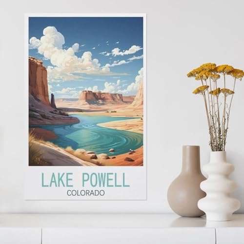 1000 Teile Puzzle Für Erwachsene Und Kinder，Lake Powell Colorado，Stressabbau Herausforderung Bodenpuzzle DIY Home Wanddekoration（50x70cm）-Y68 von YYHMKBYY