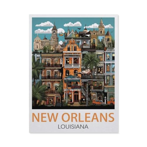 1000 Teile Puzzle Für Erwachsene Und Kinder，New Orleans, Louisiana，Stressabbau Herausforderung Bodenpuzzle DIY Home Wanddekoration（38x26cm）-AD83 von YYHMKBYY