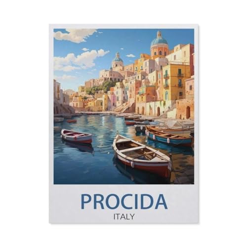 1000 Teile Puzzle Für Erwachsene Und Kinder，Procida Italien-Reiseposter，Stressabbau Herausforderung Bodenpuzzle DIY Home Wanddekoration（38x26cm）-BC8 von YYHMKBYY