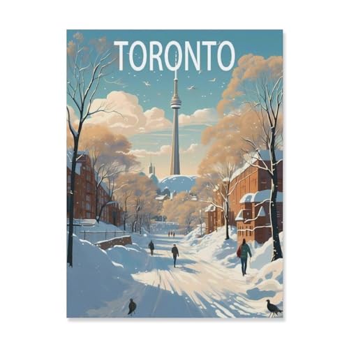 1000 Teile Puzzle Für Erwachsene Und Kinder，Toronto Kanada Ski，Stressabbau Herausforderung Bodenpuzzle DIY Home Wanddekoration（38x26cm）-T44 von YYHMKBYY