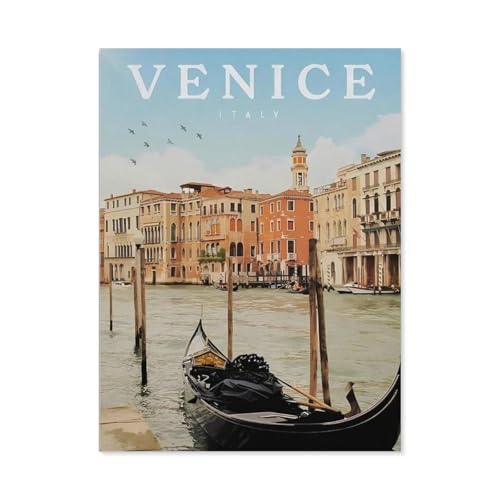 1000 Teile Puzzle Für Erwachsene Und Kinder，Venedig Italien Vintage Reiseposter，Stressabbau Herausforderung Bodenpuzzle DIY Home Wanddekoration（75x50cm）-AK45 von YYHMKBYY