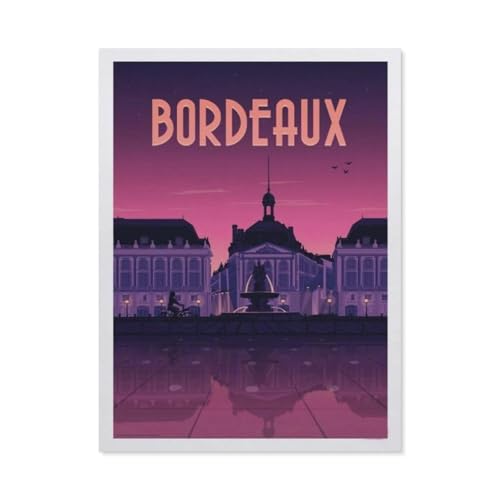 1000 Teile Puzzle Für Erwachsene Und Kinder，Vintage Bordeaux Reiseposter Frankreich，Stressabbau Herausforderung Bodenpuzzle DIY Home Wanddekoration（38x26cm）-BO55 von YYHMKBYY