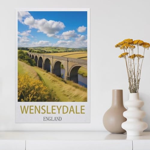 1000 Teile Puzzle Für Erwachsene Und Kinder，Wensleydale, England，Stressabbau Herausforderung Bodenpuzzle DIY Home Wanddekoration（38x26cm）-Z41 von YYHMKBYY