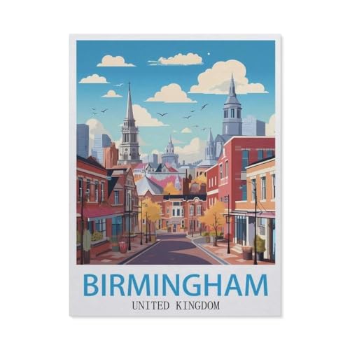 1000Pcs，Vintage-Reiseposter Birmingham Großbritannien，Jigsaw Adult Decompression Game Puzzle Studenten Spielzeug Für Kinder Weihnachten Geburtstagsgeschenke（38x26cm）-AX42 von YYHMKBYY