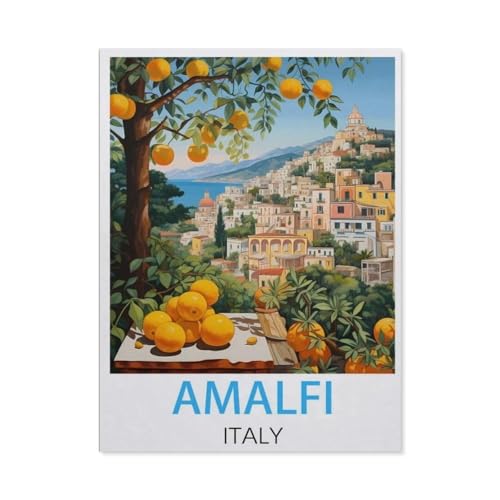 Amalfi Italien-Vintage-Reiseposter，Holz Puzzle 1000 Stück Adult Toys Dekompressionsspiel（75x50cm）-AG98 von YYHMKBYY