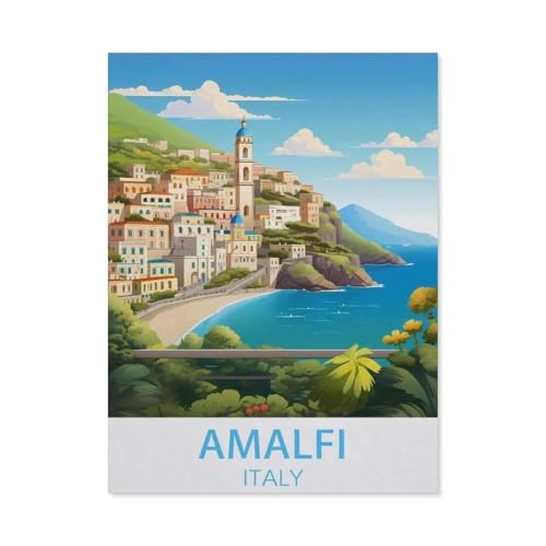 Amalfi Italien-Vintage-Reiseposter，Puzzle 1000 Teile Erwachsene Kinde Spaß Lernspielzeug Geschenke（75x50cm）-AI58 von YYHMKBYY