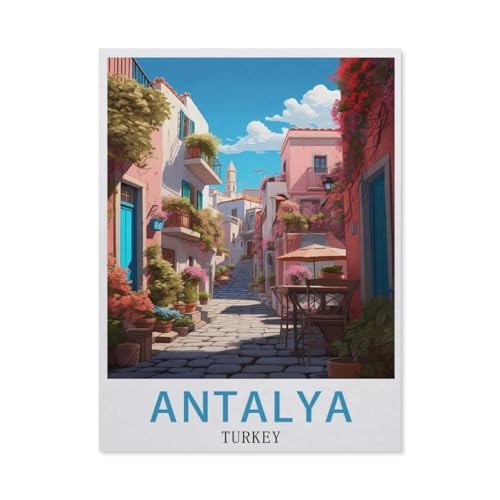 Antalya Türkei Vintage-Reiseposter，Puzzle 1000 Teile für Erwachsene, Klassische Puzzle Teenager Jungen Mädchen Puzzle Puzzles Spiele Pädagogisches Geschenk Home Decor（50x70cm）-BA75 von YYHMKBYY