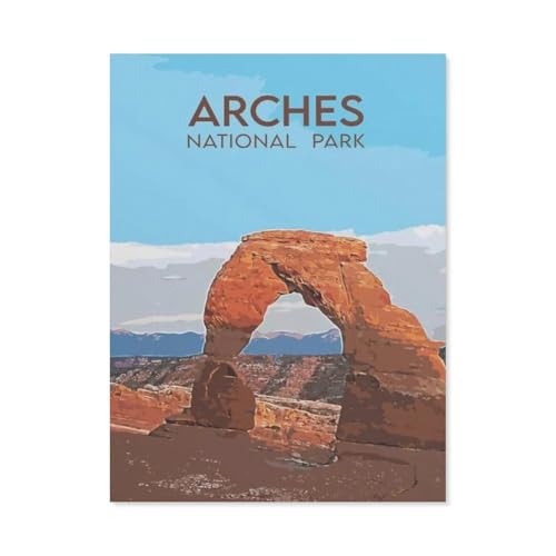 Arches National Park Vintage Reiseposter，Puzzles 1000 Teile für Erwachsene, Klassische Puzzle Jungen Mädchen Puzzle für Kinder Teenager Lernspiel Spielzeug（38x26cm）-BJ59 von YYHMKBYY