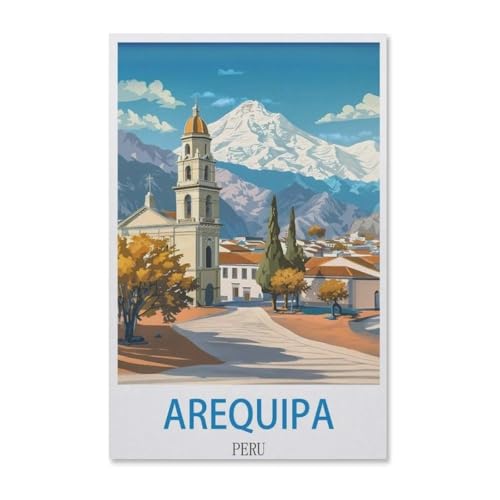 Arequipa Peru Vintages Reiseplakat，Puzzle 1000 Teile Erwachsene Kinde Spaß Lernspielzeug Geschenke（50x70cm）-F83 von YYHMKBYY