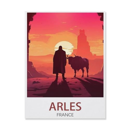 Arles, Frankreich, Sonnenuntergang，Klassisches Puzzle 3D Puzzle DIY Kit Papier Spielzeug Einzigartiges Geschenk（38x26cm）-Q50 von YYHMKBYY